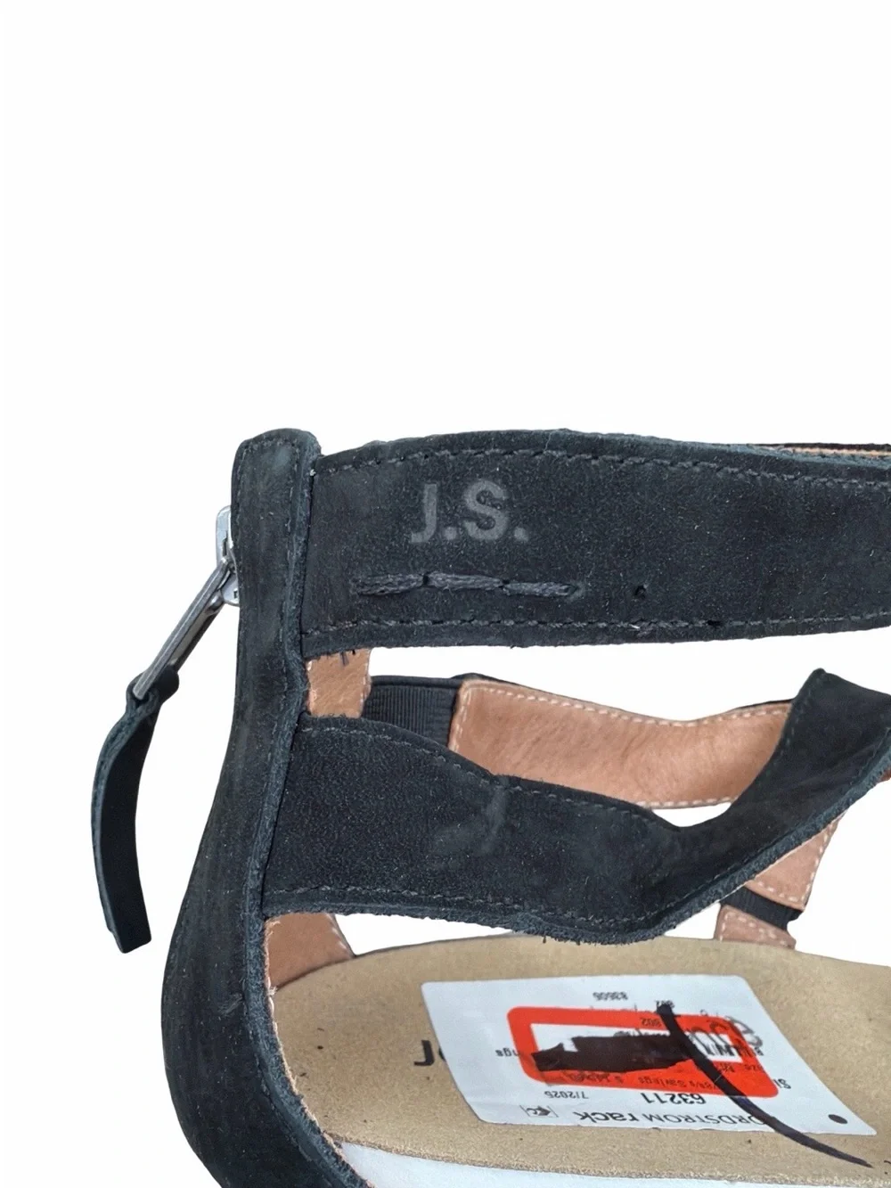 Josef Seibel Black Strappy Cork Wedge Sandals Quinn Soft Nubuck  Size 37 (6-6.5)